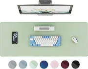 DAWNTREES 120x60cm PU Leather Desk Protector Mat, Extended Large Gaming Keyboard Mouse Pads Writing Mat for Home Office Working Computer, Laptop Decor (Green, 120x60cm)
