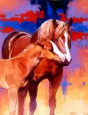 Horse Accent & Decor Tile Julie T Chapman Equine Art RW-JTC001AT