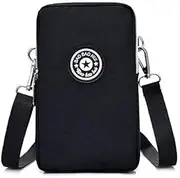 Roomy Women Girls Cellphone Purse Wallet Case Small Crossbody Shoulder Bag Armband for iPhone 11 Pro Max XR X 8,Galaxy A10e S10 S9 S8 Note 10 Plus, Moto G7 G8 Play,BLU G9,Google -Pixel 3a XL/4 (Black)