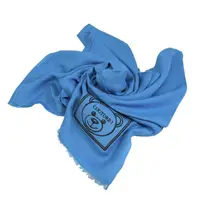 在飛比找momo購物網優惠-【MOSCHINO】電繡泰迪熊素雅莫代爾披肩絲巾長圍巾(藍)