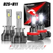 D2S HID white Headlight + H11 Fog Light Bulb FIT Mitsubishi Lancer 2009-2017
