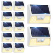 12 Pack Solar Lights Outdoor Motion Sensor, Waterproof Fence Lights with 3 Li...