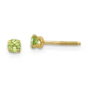 14k 14kt Yellow Gold Madi K 3mm Peridot Earrings 6 mm