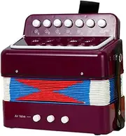 zolyet 7-Key 2-bass Accordion ABS Musical Instrument for Beginners Lightweight Button Accordion Hand-Eye Coordination Stage Performance Purple