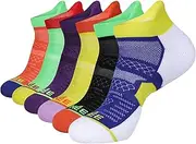 [JOYNÉE] 6 Pack Men's Running Ankle Socks with Cushion, Low Cut Athletic Sport Tab Socks,Black,Sock Size 10-13