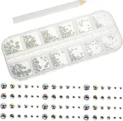 TOGEVAL 1 Set Flatback Rhinestones for Nails Diamonds Nail Gems DIY for Shoes and Makeup