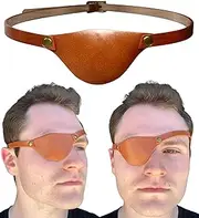 Eye Patches For Adults Right and Left Eyes - Brown or Black Adult Leather Eyepatch for Lazy Eye Leather Eye Patch for Adults