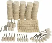 129Pcs Wool Buffing Pad Set Felt Polishing Wheel for Metal Surface Waxing and Polishing Compatible with Electric Grinders for Automotive Jewelry and Machinery