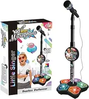 1 Set Kids Microphone Stand - Singing Microphone, Karaoke Machine with Lights | Music Microphone Glitz Lighting Standing, Adjustable Height Microphone with Adjustable Mic Stand for Kids Mp3 Player