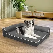 PaWz Orthopedic Dog Bed, Dog Cat Memory Foam Anxiety Pet Sofa Bed for Medium Large Dogs, L-Shape Cool Mattress Cushion Neck Support Egg Foam Couch Bed, Waterproof Pet Crate Bed with Washable Cover,XL