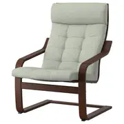 POÄNG armchair, brown/Gunnared light green