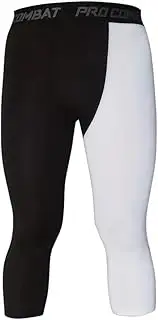 [CHUUMEE] Men's Color Block Leggings, Active Quick Drying Breathable Sports Compression Pants for Outdoor Running Training