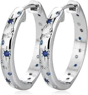 [Peysaitr] Hoop Earrings for Women, Earrings Piercing Set, Colourful Hoop Earrings, Small Hoop Earrings, Huggie Earrings, Stackable Cubic Zirconia Stud Earrings, Hoop Earrings Set for Girls, Hypoallergenic