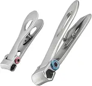 WOONEKY Portable Nail Clippers 2pcs Compact Durable Nail Scissors Fine Workmanship