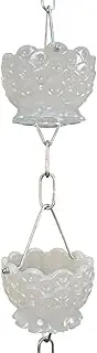 Outdoor Downspout Rain Chains White, Garden Yard Art Decor Rain Chains for Gutters, Connectable Porch Rain Catcher with Fluorescent Blue (Color : Style2, Size : 260cm(8.5ft))