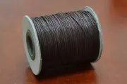 100 METER BROWN WAXED COTTON BEADING CORD STRING ROLL 1MM #F-51J