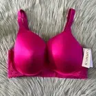 Joyspun Plunge Bra Women's Size 38DD Pink Padded Push Up Underwire Back Closure
