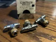 Lot of 3, Norgren Pneufit Swivel Tee, 1/4" Tube OD x 3/8 NPT, Brand New