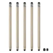 5pcs Stylus Pens for Touch Screens with 2 Extra Tips Champagne Gold
