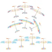10Pcs rubber band powered airplane Rubber Band Propeller Plane Wooden Glider