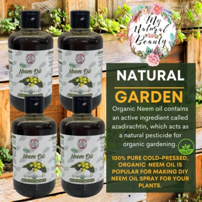 Organic neem oil - Azadirachtin- 100% Pure- 4x 300ml bottles bulk buy 1.2L