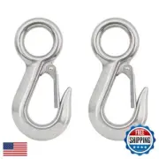 2PCS Crane Swivel Hook,Grab Hook,Clevis Slip Hook, TTZEZE 304 Stainless Steel