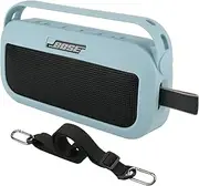 TXesign Silicone Case Cover for Bose SoundLink Flex Portable Speaker Travel Protective Carrying Pouch with Handle Anti-dust Plug for Bose SoundLink Flex (Stone Blue)