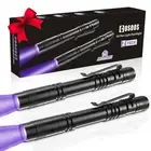 2 UV Black Light Flashlight, 2 Pack 395nm Mini Pen Light with Clip, Waterproo...