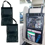 2 Black Auto Car Seat Back Tidy Organizer Hold Pocket Storage Bag Hanger Travel
