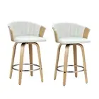 Artiss Bar Stools Kitchen Leather Barstools Swivel Counter Chairs 2x White NEW