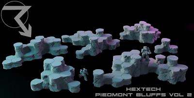 HEXTECH - Piedmont Bluffs Vol 2 (Foothills 2) - 6mm Scale Wargaming Terrain