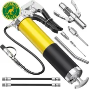 Grease Gun Kit, 8000 PSI Leak-Proof Pistol Grip Grease Gun with Lock Coupler, 18