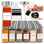 And Pepper Shaker Glass Spice Jars With Label 24pk Herb Set 4oz Seasoning