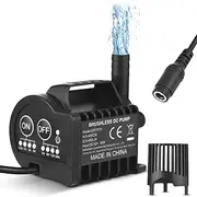 Labymos Mini 12V Water Pump with 4 Gear On/Off Timing, Aeleration and Deceleration Function, Max 450L/H Flow 13ft Lift, 6.5ft DC Female Plug and Suction Cup Base for Tank, Pond, Aquarium, Pet Drinking