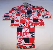 Sydney Swans AFL Boys Red White Squares Flannel Pyjama Set Size 4 New