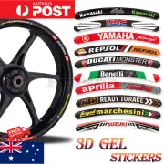 21 Assorted Motorcycle Car 8pc Rim Wheel 3D Decal Epoxy Sticker Strips Car Bike