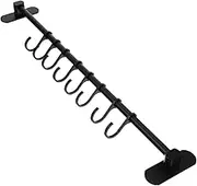 LALAFINA Aluminum Wall Mounted Coat Rack with Hooks No Drill Installation for Hanging Coats Hats Towels Versatile Space Saving for Kitchen Bathroom Bedroom and Living Room