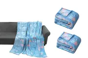 2Pcs Glow in The Dark Throw Blanket Marine Life Luminous Blankets Blue Colorful Plush Blankets