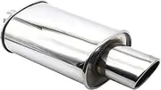 Car Exhaust Muffler Pipes Tailpipe System Racing Sport Mufflers Turbo Sound Boost Stainless Steel 63mm Double Inlet Outlet(XH-EP057-SL)