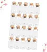 ABOOFAN 20 Pack Mini Glass Wish Bottles Corked Bottles for Tea Snacks Decorations for Parties Offices