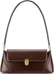 [WEIMZC] Shoulder Bag for Women Vintage Purse Fashion Classic Vegan Leather Clutch Tote Retro Handbag with Buckle Closure