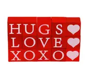 C92 15PCS Indoor Valentines Day Square Letter Ornament Romantic Decorative Gift for Wedding Confession Proposal