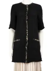 Black Wool Knit Cardigan