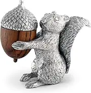 Vagabond House Pewter Squirrel with Wood Acorn Salt and Pepper Shaker Set; 3" Tall
