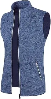 [Generic] Sweater Vests for Men Casual Slim Fit Sleeveless Cardigan Stand Collar Zip Up Knitted Fall Vests with Pockets