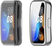 2-Pack for Huawei Band 10/9/8 Screen Protector Case,Replacement Cases Compatible with Huawei Band 10/9/8 All-in-one TPU Case with Shell and Membrane,TPU Protective Case (2 Pack A)