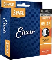 ® Strings 16540 Electric Guitar Strings with NANOWEB® Coating, 3 Pack, Super Lig