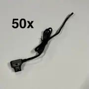 50x Black D-Tap Cable DIY Pigtail (D-Tap to Bare Wire Ends)