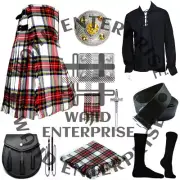 Scottish Handmade 8 yard Tartan KILT Traditional 8 Yard outfit Kilts for men