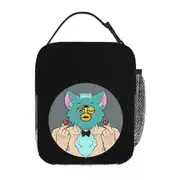 c638 Gay Tye Dye Furby Relaxed Fit Lunch Bags Insulated Lunch Tote Portable Bento Box Resuable Picnic Bags for Woman Work Kids School k638